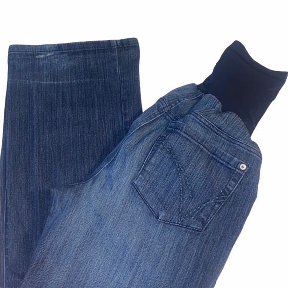 Oh Baby Maternity Denim Blue Jeans Bootcut size L - Picture 1 of 8